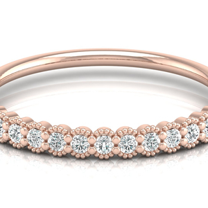 Wholesale 14K Rose Gold Lab Grown Diamond Wedding Band <b>Ring</b> VVS Clarity Faceted Diamond <b>Pearl</b> Inlay Fine Jewelry for Women - Product Image 1