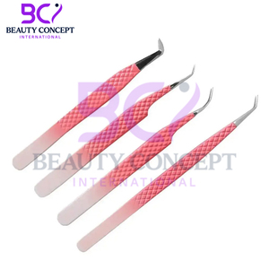 Pince à épiler greffée confortable en acier inoxydable à revêtement rose, élégante et fonctionnelle, de bonne qualité - Product Image 5
