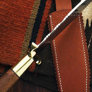 Handmade Bowie <b>Knife</b> Stainless Steel Stylish Wood Handle Camping & Survival <b>Knives</b> With Leather <b>Sheath</b>. - Product Image 4