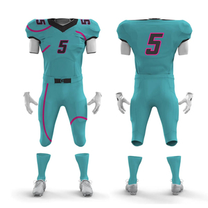 Uniforme de football américain pour hommes, best-seller, 100% polyester, séchage rapide, respirant, antibactérien, évacuation de l'humidité, logo personnalisé - Product Image 4