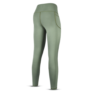 2025 Top Trending mujeres Super suave tejido Fitness Yoga pantalones bolsillos Control de barriga mallas atléticas cintura media sólida para granel - Product Image 4