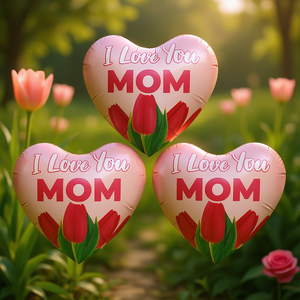 Globos de Corazón Te Amo Mamá, 25 cm, 3 Piezas, Decoraciones para Fiestas - Product Image 3