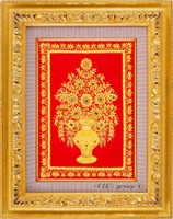 Tapisseries murales brodées Zari, design contemporain, tissu en coton, taille personnalisée, artisanat en métal, décoration intérieure