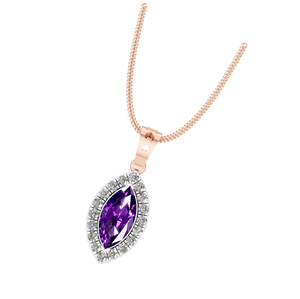 Collier pendentif en argent sterling 925 de luxe avec halo de moissanite taille marquise, chaîne en boîte, plaqué rhodium, cadeau de mariage - Product Image 1