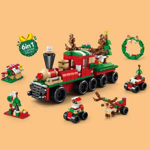 Ensemble de jouets de construction en plastique 7-en-1 pour enfants de 5 à 7 ans, jouet de fête de Noël, blocs de construction en bois, jouet électronique en plastique EVA - Product Image 4