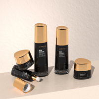 Emballage en verre pour soins de la peau durables, en vrac, flacon de lotion noir dégradé de luxe 100 ml 120 ml, ensemble de pots pour crème pour le visage, fabricant OEM