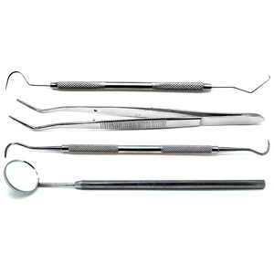 Kit dentaire en acier inoxydable le plus vendu : Miroir, détartreur, pinces, et ensemble d'examen dentaire de base pour l'exploration buccale - Product Image 2
