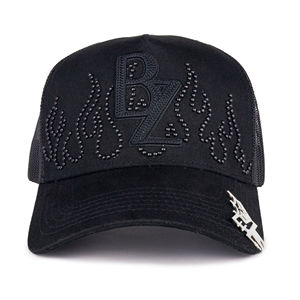 หมวกเบสบอลหนังนิ่มปักโลโก้ได้ตามต้องการหมวกตาข่ายใส่คนขับรถบรรทุกพร้อมเครื่องประดับโลหะ - Product Image 1