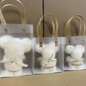 MU Gifting Handle PP Bag Bamboo Handles Plastic Bulk Transparent PP Shopping Bag Clear Gift PP Bags
