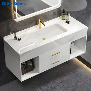 Armoire <span class=keywords><strong>de</strong></span> <span class=keywords><strong>salle</strong></span> <span class=keywords><strong>de</strong></span> bain en pierre frittée murale <span class=keywords><strong>de</strong></span> style luxe moderne plaque <span class=keywords><strong>de</strong></span> roche cintrage à chaud bassin monobloc boîtier <span class=keywords><strong>de</strong></span> <span class=keywords><strong>miroir</strong></span> intelligent - Product Image 4
