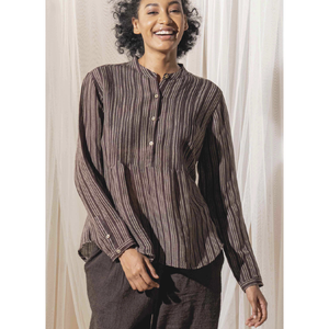 Blusa NIVA Tejida a Mano, Transpirable, de Lino/Bambú, con Logotipo Bordado, Corte Holgado, Talla XL, Diseño a Rayas y Sólido, Estilo 3D para Fiesta - Product Image 1