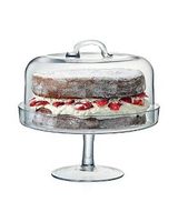 Support à gâteau en verre avec dôme offrant une stabilité pour les gâteaux à plusieurs étages et les garnitures décoratives