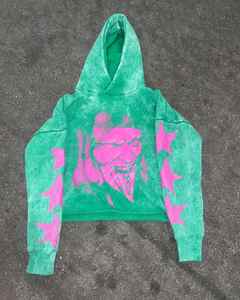 Fabricante personalizado ropa de calle Vintage pantalla impresión Boxy Fit ácido lavado 100% algodón peso pesado recortado sudaderas con capucha de los hombres - Product Image 4