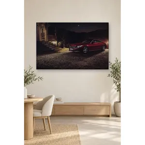 Impresión en lienzo de Fida Red Mercedes Coup bajo una noche estrellada - Product Image 3
