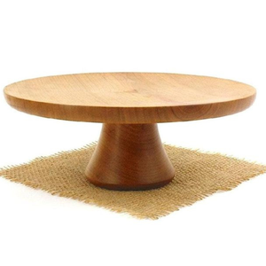 Soporte de pastel de madera India aspecto crudo hecho a mano con corteza de madera en los lados - Product Image 5