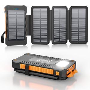 Cargador Portátil de Teléfono con Carga Rápida Tipo-C de 18W, Batería de Litio-Polímero de <span class=keywords><strong>26800</strong></span> mAh, Banco de Energía Solar de Plástico con 4 Paneles Solares - Product Image 1