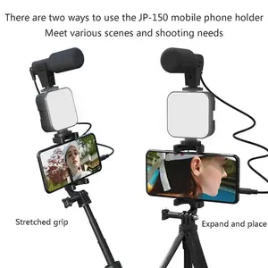 Kit de Trípode con Micrófono y Luz LED AY-49 para Equipos de Transmisión en Vivo - Product Image 3