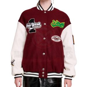 OEM Moda de alta calidad de lana Letterman Varsity chaqueta de Color personalizado de manga larga parche Chenille bordado Streetwear para los hombres de invierno - Product Image 1