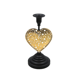 Bougeoir conique doré et noir brillant en forme d'étoile bougeoir décoratif de table pour la décoration de table à manger de mariage à la maison - Product Image 2