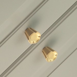 Gold brass flower knob pull cabinet drawer for home dresser door cabinet furniture decorative <b>kitchen</b> wardrobe handle knobs 2024 - Product Image 4