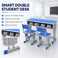 Ensemble bureau et chaise d'école à hauteur réglable, mobilier de classe moderne en bois, table d'étude ergonomique pour enfants et adolescents