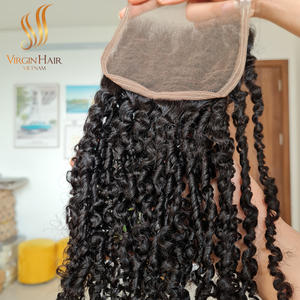 Vietnamita crudo de la mejor calidad al por mayor para el grado del pelo de Remy del cierre del rizo del duendecillo - Product Image 5