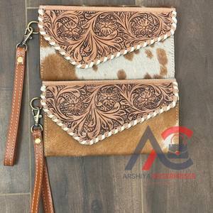 กระเป๋าสตางค์ทรงซองจดหมายหนังวัวแท้สำหรับผู้หญิงกระเป๋าคลัทช์อเนกประสงค์ดีไซน์ทันสมัยสำหรับ2024 - Product Image 1