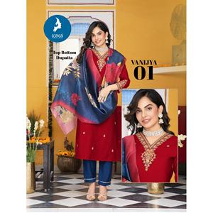 Conjunto Dupatta de pantalón Kurti de seda romana tradicional para mujer, todos los tamaños disponibles, ropa de boda y fiesta, moda Maruti - Product Image 1