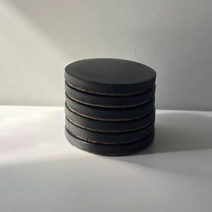 Ensemble de sous-verres en ardoise dans une boîte cadeau décorative, tampons de boisson en pierre naturelle pour les acheteurs à l'exportation, marque d'entreprise, événements promotionnels - Product Image 1