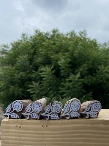 Timbres en bois sculptés à la main avec des motifs floraux |   Motifs floraux |   Outils de sérigraphie textile - Product Image 4