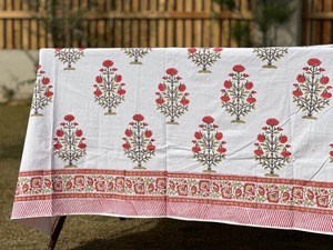 Couverture de table à manger imprimée en blocs de coton nappe artisanale décor de fête de mariage et d'événement couverture de table de cuisine cadeau pour invité - Product Image 4