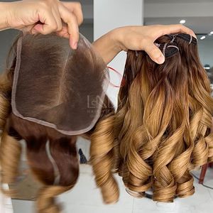 Prix le plus élevé Cheveux bruts rebondissants Ombre Couleur Extensions de cheveux humains vietnamiens Bundles Set Closure 2025 - Product Image 2