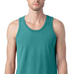 Camisetas sin mangas de algodón de alta calidad para hombre, camisetas sin mangas con cuello redondo, ropa de gimnasio de calle alta, diseño de punto transpirable, opciones de talla grande - Product Image 2