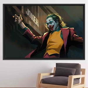 Tableau imprimé sur toile : Art mural abstrait du film Joker, TOILE ENCADRÉE NOIRE - Product Image 1