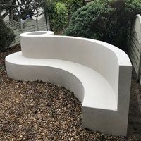 Banc d'extérieur incurvé en PRV pour jardin communautaire, villa, cour, complexe hôtelier, parc, projet de rénovation paysagère extérieure