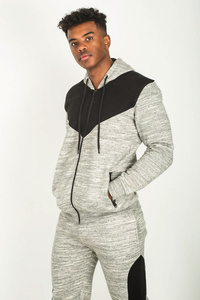 Fabricant de vêtements de sport Survêtement en polyester mélangé de qualité supérieure Ensemble de jogging à capuche 2 pièces Survêtement polaire technique uni d'hiver personnalisé pour hommes avec logo personnalisé - Product Image 6