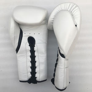 Guantes profesionales de cuero genuino de alta calidad para boxeo y ropa deportiva de muñeca con cordones MMA-Suministro directo al por mayor - Product Image 3