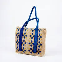 Sac fourre-tout bohème au crochet avec broderie géométrique et poignées orange – Sac à main décontracté pour femme, usage quotidien