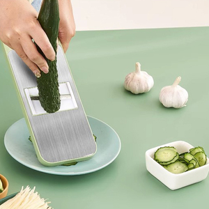 ZMS-3001 <span class=keywords><strong>Mandoline</strong></span> manuelle de style japonais en plastique écologique, trancheuse à aliments, râpe à fromage en acier inoxydable, coupe-légumes - Product Image 4