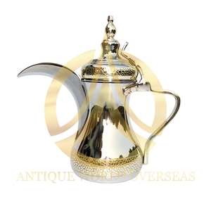 ชุดกาน้ำชาสแตนเลสสีเงินที่น่าดึงดูดใจพร้อมดีไซน์แบบอาหรับของ dallah เครื่องชงกาแฟแฟนซีเครื่องทำเซรามิกทันสมัยสำหรับใช้ในครัว - Product Image 3