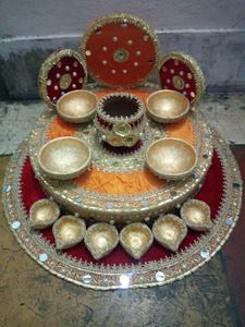 2025 Mehndi mariage Thaal pour assiettes cadeaux panier fait maison plateau de mariage Top vente Mehndi décoration panier OEM entretenu - Product Image 6