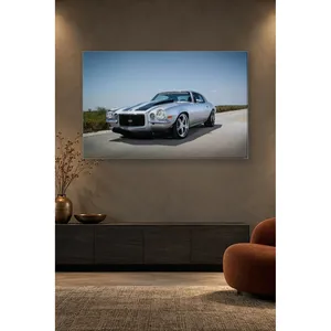 Impression sur toile Fida Silver Camaro Under a Light Blue Sky - Product Image 5