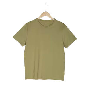 Camiseta de manga corta de algodón puro 100% para hombre, Camiseta de cuello redondo, camiseta de verano informal cómoda con estampado de letras - Product Image 1