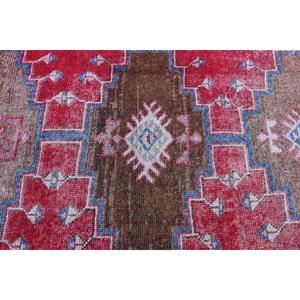 Turkish <b>Runner</b> Rug, 3.5x11.5 ft Vintage Rug, <b>Red</b> Herki Wool Rug - Product Image 5