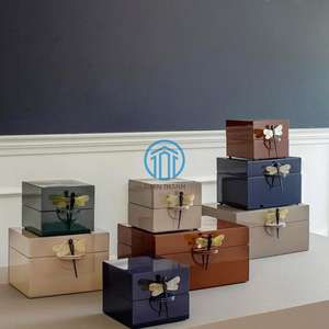 Joyero de laca Bohemia con mango de libélula, caja de regalo decorativa lacada hecha a mano para pendientes de anillo, decoración del hogar - Product Image 3