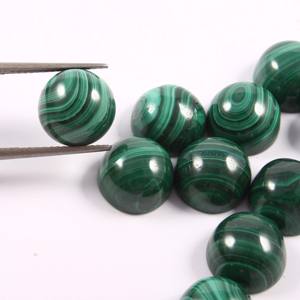Cabochon rond en malachite naturelle de qualité supérieure 12x12 MM pierre précieuse en vrac pour bijoux - Product Image 1