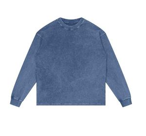 Meilleur choix T-shirt décontracté à manches longues délavé à l'acide T-shirt vierge graphique surdimensionné lourd à conception personnalisée - Product Image 5