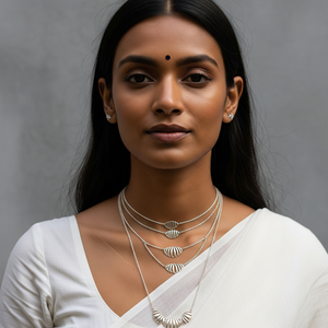 Collier à maillons multicouches en argent 925 plaqué or rhodium de haute qualité moderne Pendentif mode minimaliste pour femmes Cadeau - Product Image 3