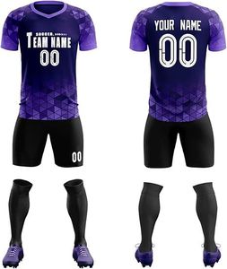 Meilleures ventes Uniformes de football Kit complet de shorts et de chaussettes en jersey Ensemble d'uniformes de sport personnalisés Ensemble de chemises courtes et de chaussettes - Product Image 6