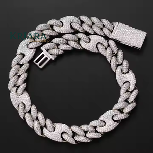 Collar de Cadena de Serpiente de Plata S925 con Baño de Rodio para Hombre, con Moissanita Engastada, Estilo Hiphop, para Uso Diario - Product Image 2